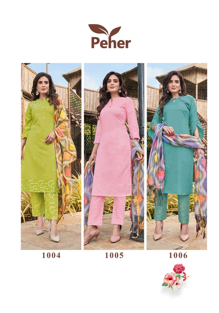 COTTON CANDY BY PEHER 1001 TO 1006 SERIES BEAUTIFUL SUITS COLORFUL STYLISH FANCY CASUAL WEAR & ETHNIC WEAR PURE COTTON DRESSES AT WHOLESALE PRICE