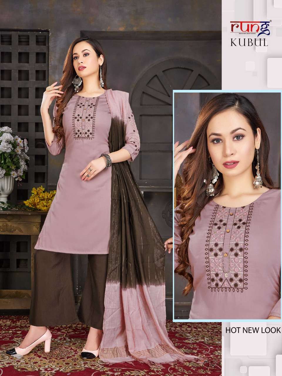 KUBUL BY RUNG 01 TO 08 SERIES BEAUTIFUL SUITS COLORFUL STYLISH FANCY CASUAL WEAR & ETHNIC WEAR CHINNON SILK DRESSES AT WHOLESALE PRICE