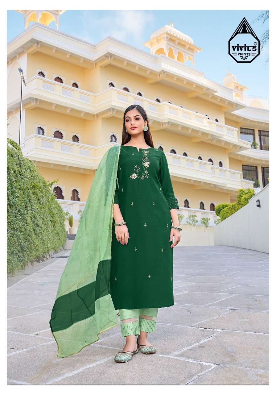 BLOSSOM BY VIVILS PRINTS 1001 TO 1005 SERIES BEAUTIFUL SUITS COLORFUL STYLISH FANCY CASUAL WEAR & ETHNIC WEAR PURE SILK DRESSES AT WHOLESALE PRICE