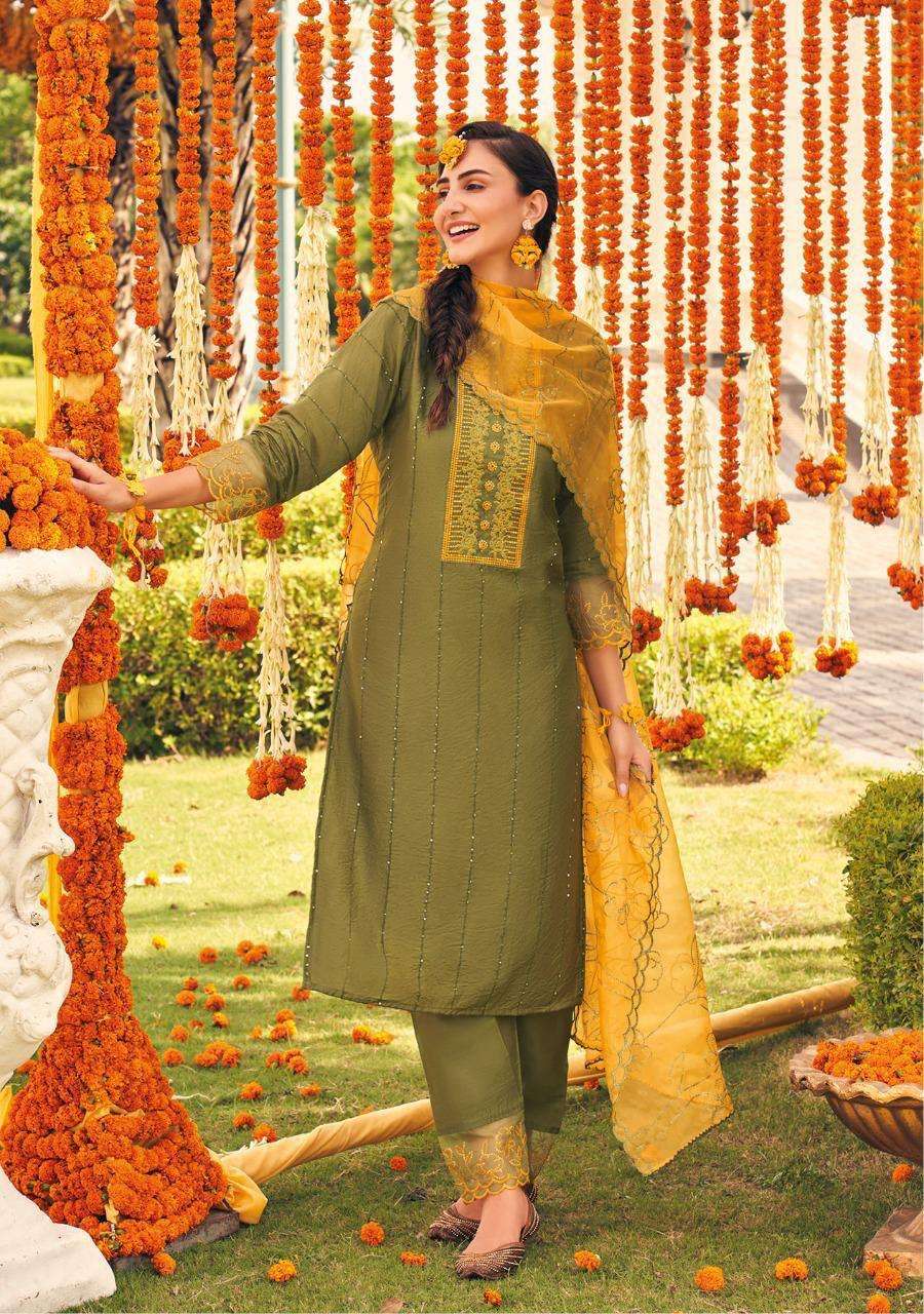 HALDI MAHENDI VOL-4 BY KALKI 27001 TO 27006 SERIES BEAUTIFUL SUITS COLORFUL STYLISH FANCY CASUAL WEAR & ETHNIC WEAR PURE VISCOSE SILK EMBROIDERED DRESSES AT WHOLESALE PRICE