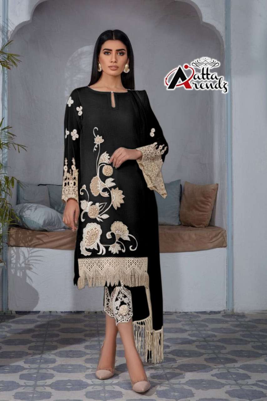 ATTA TRENDZ 2711 COLOURS BY ATTA TRENDZ 2711-A TO 2711-B SERIES BEAUTIFUL PAKISTANI SUITS COLORFUL STYLISH FANCY CASUAL WEAR & ETHNIC WEAR PURE GEORGETTE DRESSES AT WHOLESALE PRICE