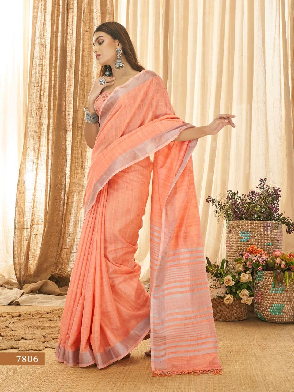 Anokhi By Rajpath 7801 To 7806 Series Indian Traditional Wear Collection Beautiful Stylish Fancy Colorful Party Wear & Occasional Wear Soft Linen Sarees At Wholesale Price