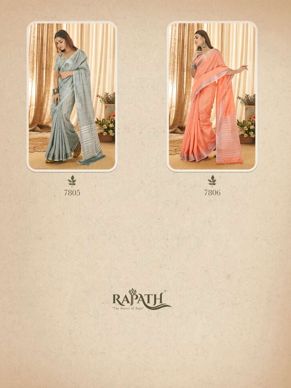 Anokhi By Rajpath 7801 To 7806 Series Indian Traditional Wear Collection Beautiful Stylish Fancy Colorful Party Wear & Occasional Wear Soft Linen Sarees At Wholesale Price