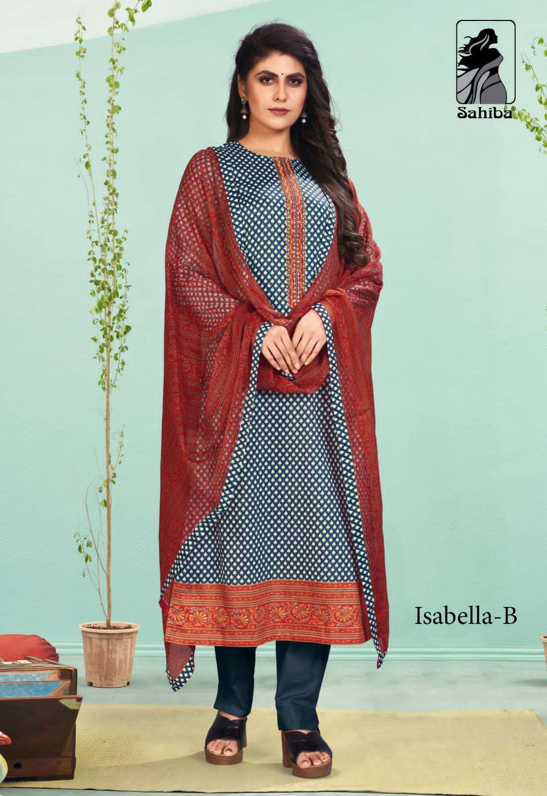 ISABELLA BY SAHIBA FABRICS A TO C SERIES BEAUTIFUL SUITS COLORFUL STYLISH FANCY CASUAL WEAR & ETHNIC WEAR COTTON SATIN PRINT DRESSES AT WHOLESALE PRICE