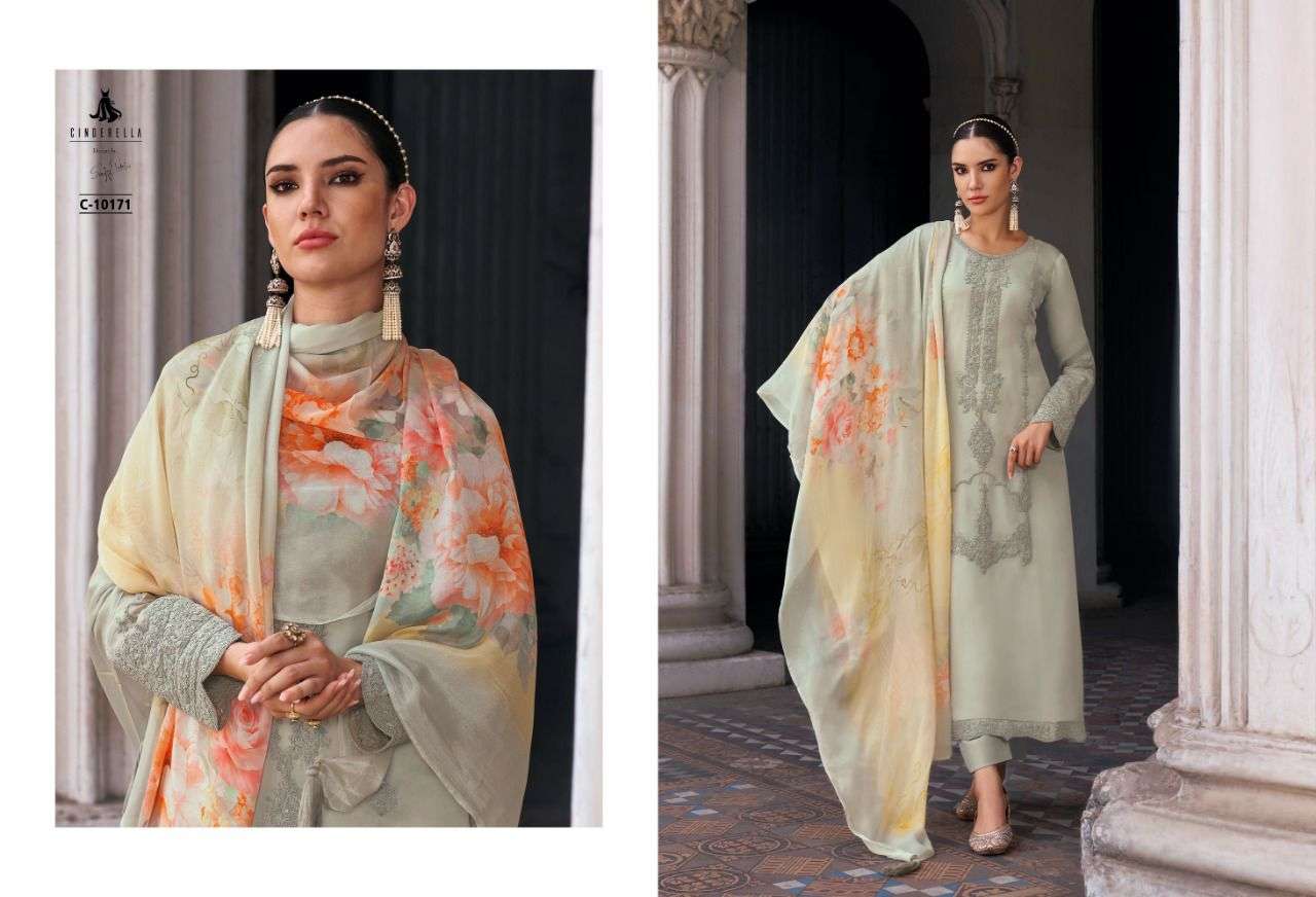 MUNTAZIR BY CINDERELLA 10168 TO 10175 SERIES BEAUTIFUL SUITS COLORFUL STYLISH FANCY CASUAL WEAR & ETHNIC WEAR PURE ORGANZA DRESSES AT WHOLESALE PRICE