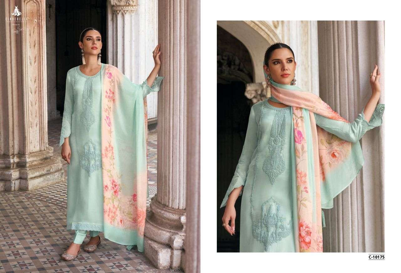 MUNTAZIR BY CINDERELLA 10168 TO 10175 SERIES BEAUTIFUL SUITS COLORFUL STYLISH FANCY CASUAL WEAR & ETHNIC WEAR PURE ORGANZA DRESSES AT WHOLESALE PRICE