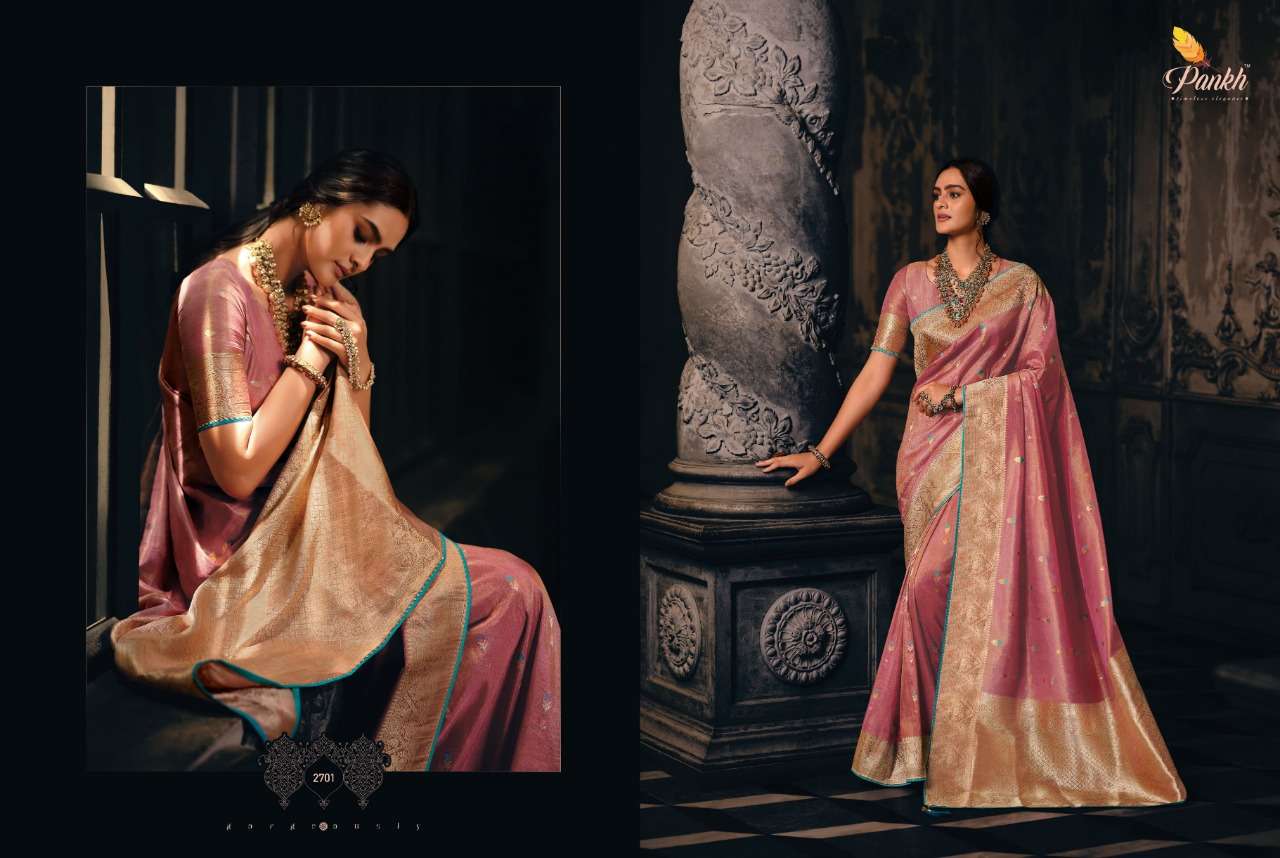 Tantra By Pankh Creation 2701 To 2709 Series Indian Traditional Wear Collection Beautiful Stylish Fancy Colorful Party Wear & Occasional Wear Tissue Sarees At Wholesale Price