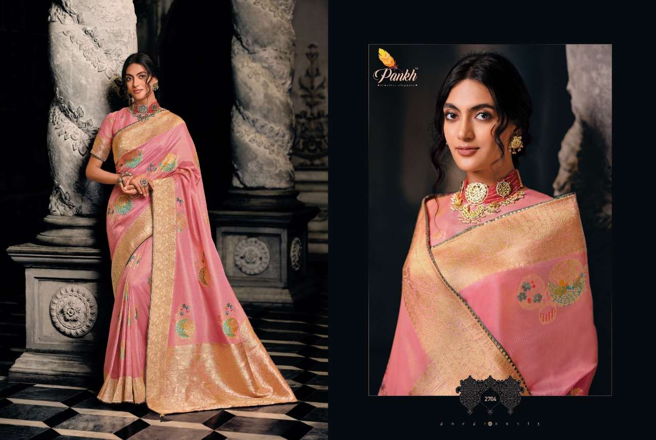 Tantra By Pankh Creation 2701 To 2709 Series Indian Traditional Wear Collection Beautiful Stylish Fancy Colorful Party Wear & Occasional Wear Tissue Sarees At Wholesale Price
