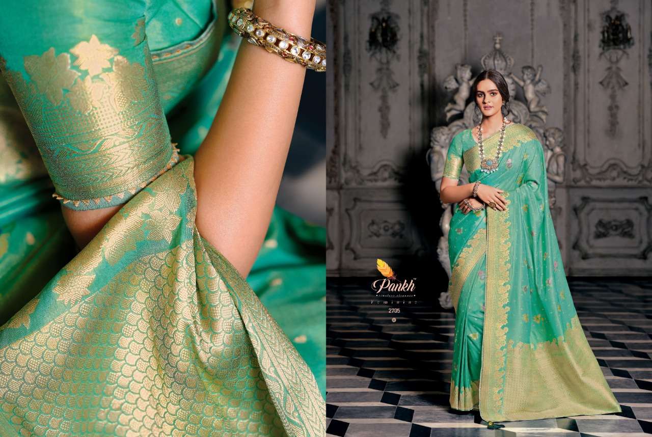 Tantra By Pankh Creation 2701 To 2709 Series Indian Traditional Wear Collection Beautiful Stylish Fancy Colorful Party Wear & Occasional Wear Tissue Sarees At Wholesale Price
