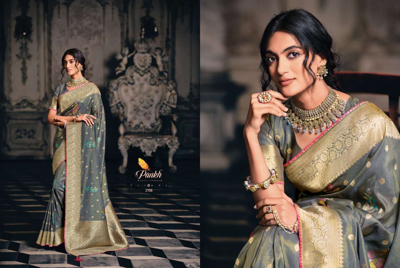 Tantra By Pankh Creation 2701 To 2709 Series Indian Traditional Wear Collection Beautiful Stylish Fancy Colorful Party Wear & Occasional Wear Tissue Sarees At Wholesale Price