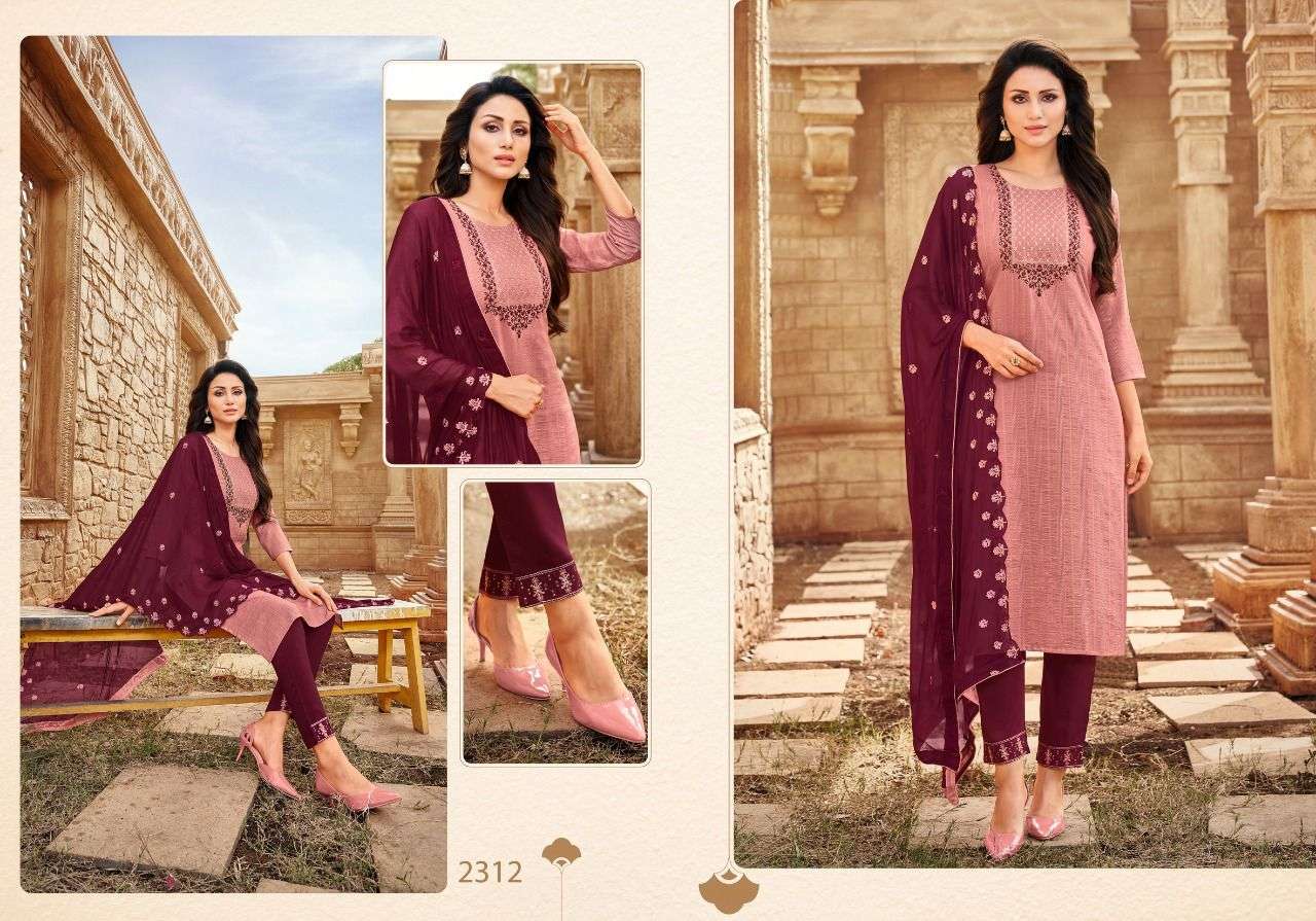 SRIVALLI VOL-2 BY HARIYAALI 2304 TO 2312 SERIES BEAUTIFUL SUITS COLORFUL STYLISH FANCY CASUAL WEAR & ETHNIC WEAR VISCOSE EMBROIDERED DRESSES AT WHOLESALE PRICE