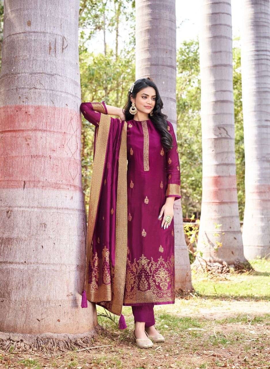 KARLEE BY SHUROOQ 01 TO 04 SERIES BEAUTIFUL SUITS COLORFUL STYLISH FANCY CASUAL WEAR & ETHNIC WEAR SILK JACQUARD DRESSES AT WHOLESALE PRICE
