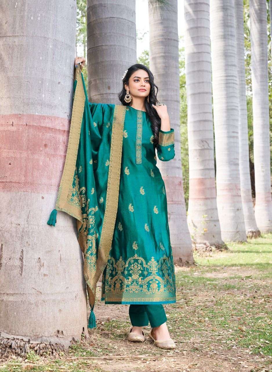KARLEE BY SHUROOQ 01 TO 04 SERIES BEAUTIFUL SUITS COLORFUL STYLISH FANCY CASUAL WEAR & ETHNIC WEAR SILK JACQUARD DRESSES AT WHOLESALE PRICE