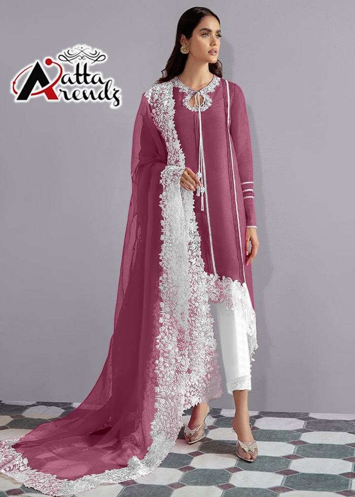 ATTA TRENDZ 2714 COLOURS BY ATTA TRENDZ 2714-A TO 2714-B SERIES BEAUTIFUL PAKISTANI SUITS COLORFUL STYLISH FANCY CASUAL WEAR & ETHNIC WEAR PURE GEORGETTE DRESSES AT WHOLESALE PRICE