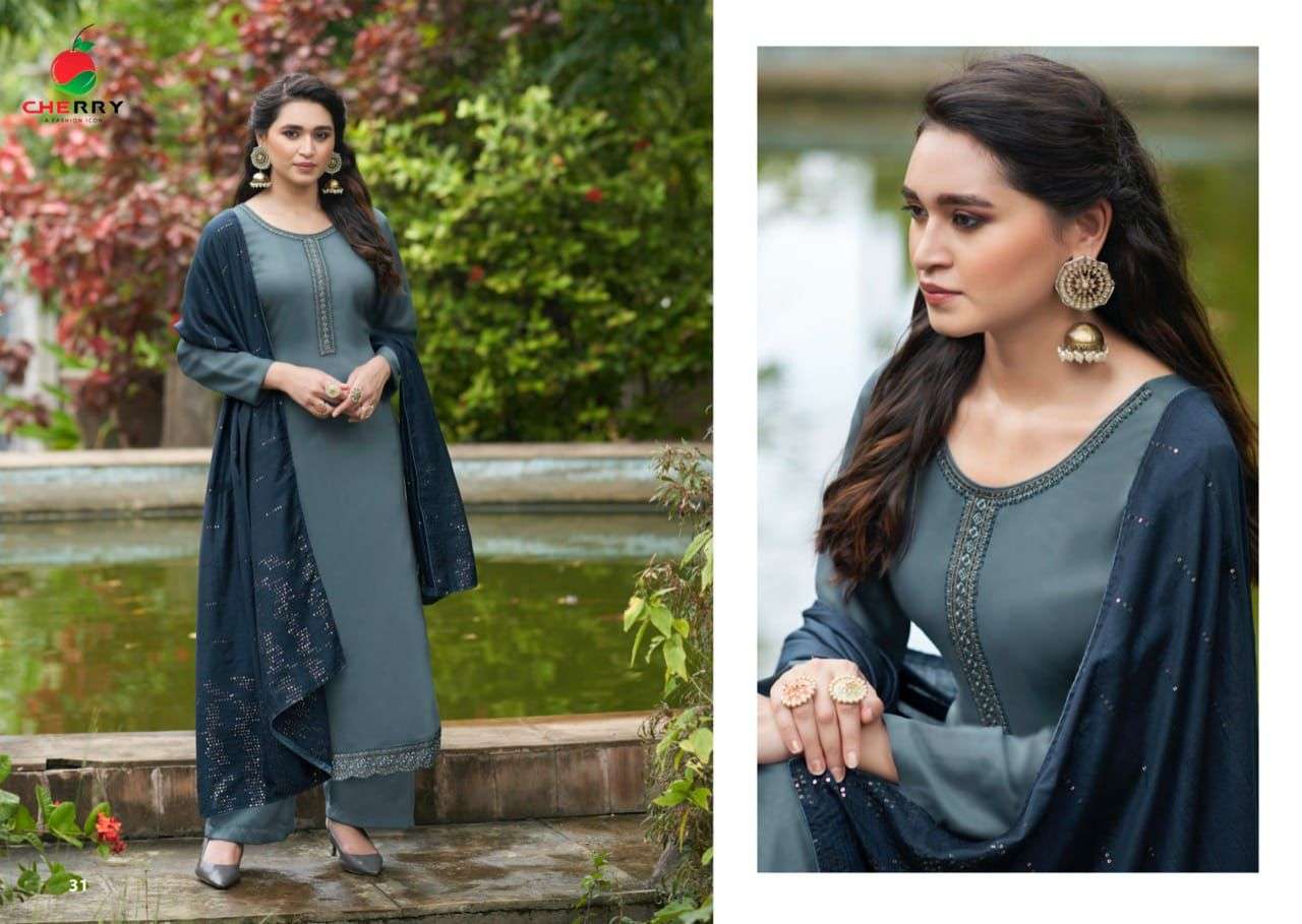 AAHNA BY CHERRY 31 TO 34 SERIES BEAUTIFUL SUITS COLORFUL STYLISH FANCY CASUAL WEAR & ETHNIC WEAR SILK DRESSES AT WHOLESALE PRICE