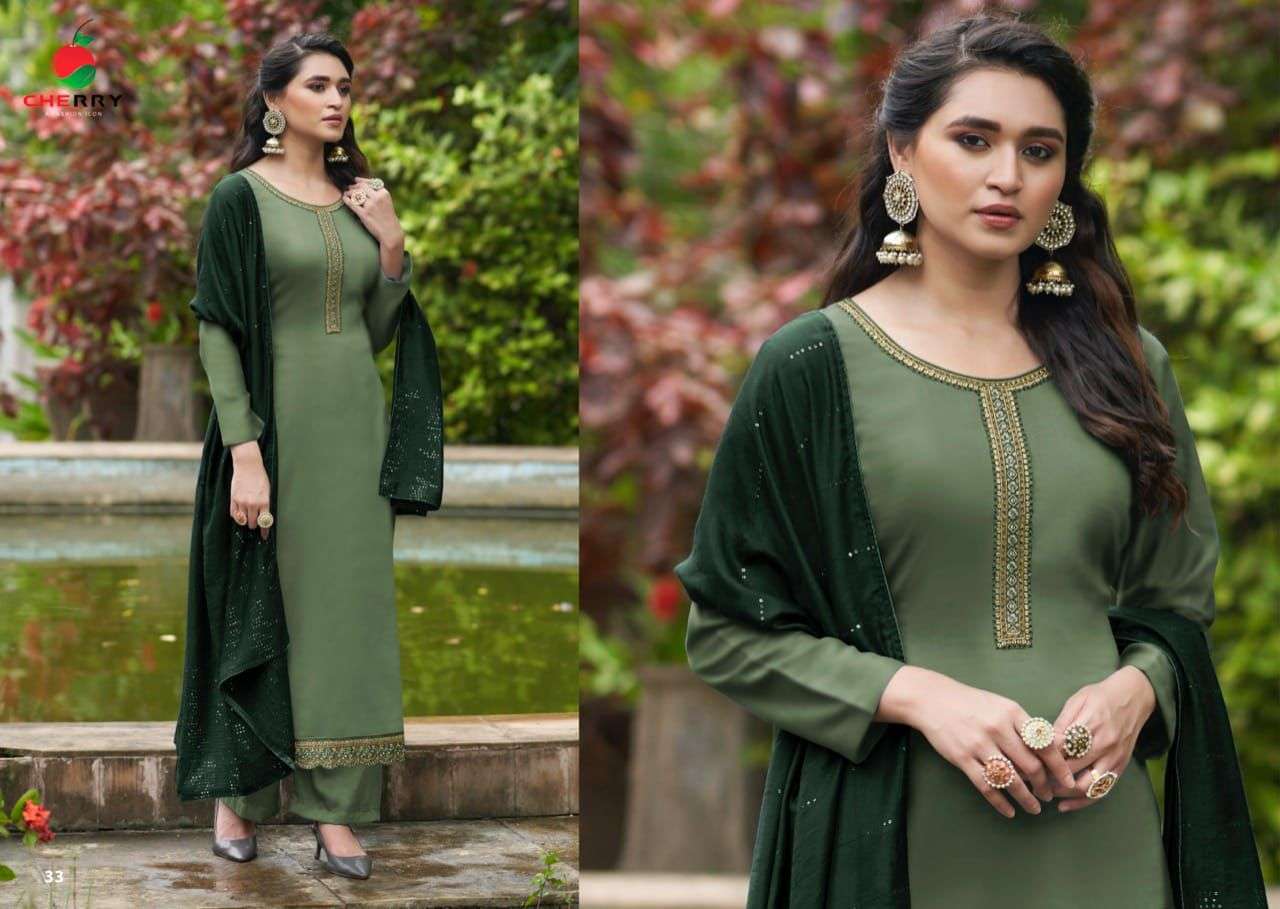 AAHNA BY CHERRY 31 TO 34 SERIES BEAUTIFUL SUITS COLORFUL STYLISH FANCY CASUAL WEAR & ETHNIC WEAR SILK DRESSES AT WHOLESALE PRICE