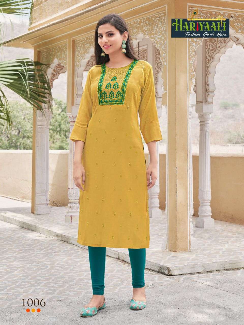 AAROHI BY HARIYAALI 1001 TO 1006 SERIES DESIGNER STYLISH FANCY COLORFUL BEAUTIFUL PARTY WEAR & ETHNIC WEAR COLLECTION VISCOSE KURTIS AT WHOLESALE PRICE