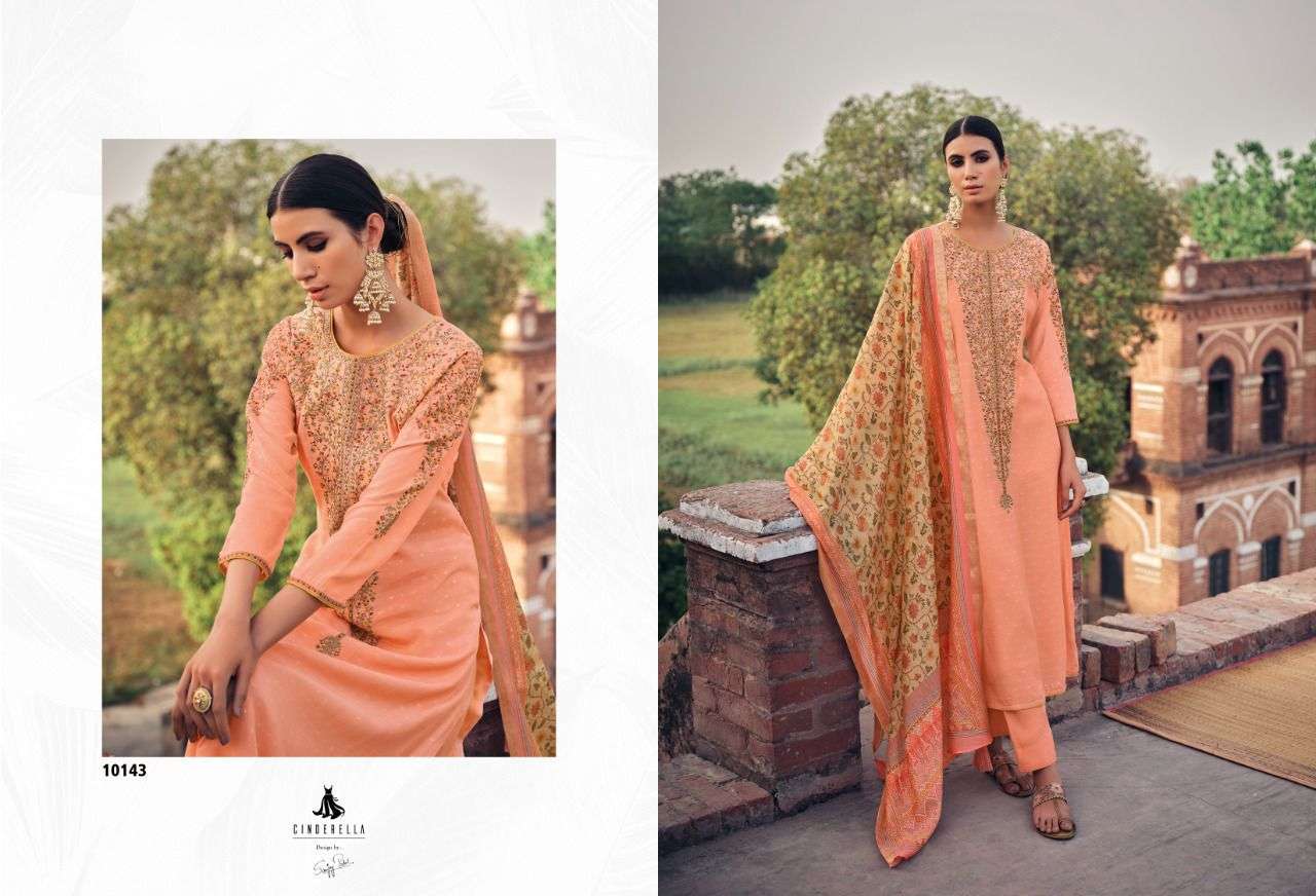 AGADIR BY CINDERELLA 10139 TO 10144 SERIES BEAUTIFUL SUITS COLORFUL STYLISH FANCY CASUAL WEAR & ETHNIC WEAR MUSLIN JACQUARD DRESSES AT WHOLESALE PRICE