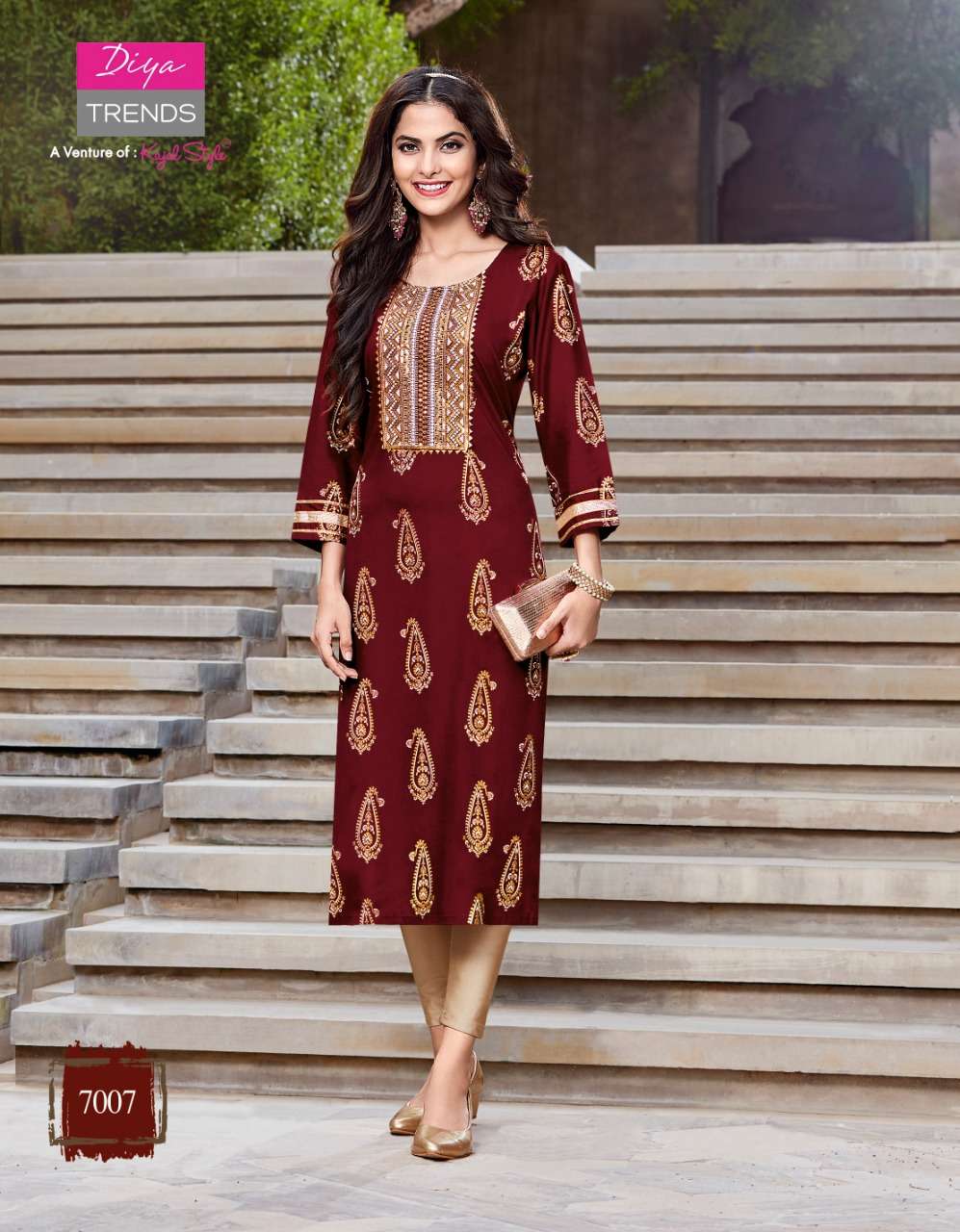 Victoria Vol-7 By Diya Trends 7001 To 7014 Series Designer Stylish Fancy Colorful Beautiful Party Wear & Ethnic Wear Collection Rayon Print With Embroidered Kurtis At Wholesale Price
