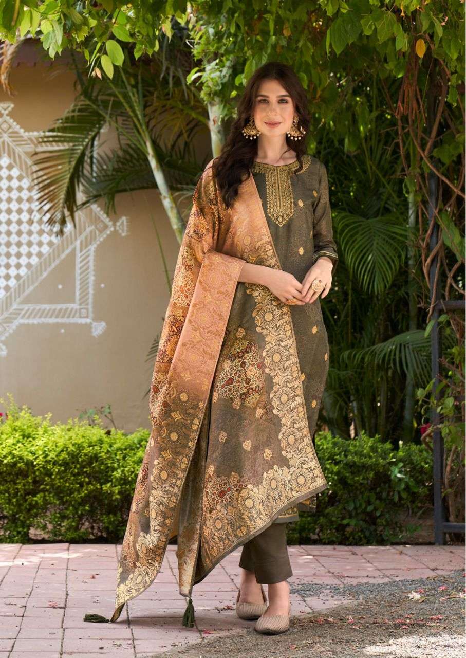 ZEENATH BY SHUROOQ 10069 TO 10072 SERIES BEAUTIFUL SUITS COLORFUL STYLISH FANCY CASUAL WEAR & ETHNIC WEAR SILK JACQUARD DRESSES AT WHOLESALE PRICE