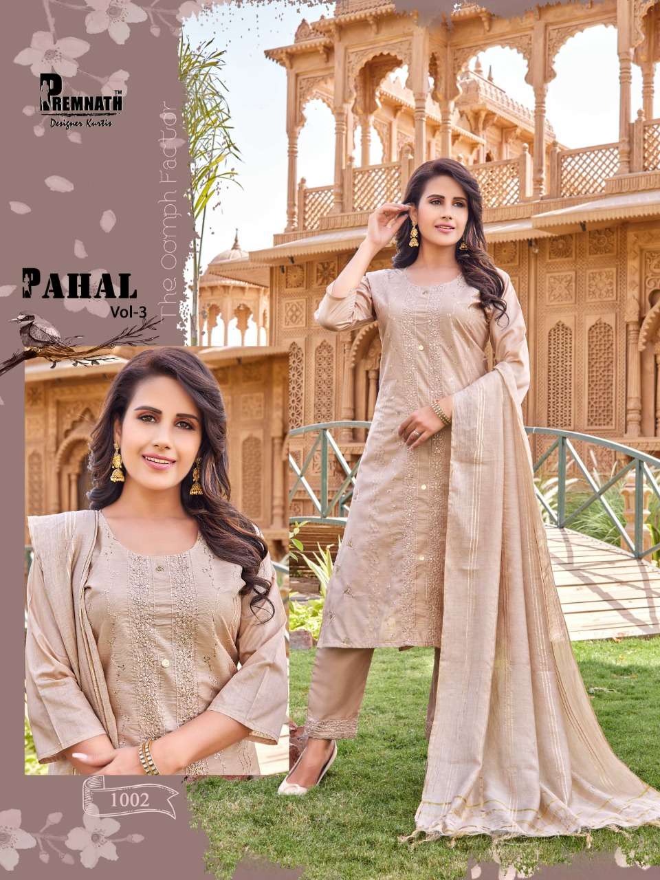 PAHAL VOL-3 BY PREMNATH 1001 TO 1006 SERIES BEAUTIFUL SUITS COLORFUL STYLISH FANCY CASUAL WEAR & ETHNIC WEAR MODAL SILK DRESSES AT WHOLESALE PRICE