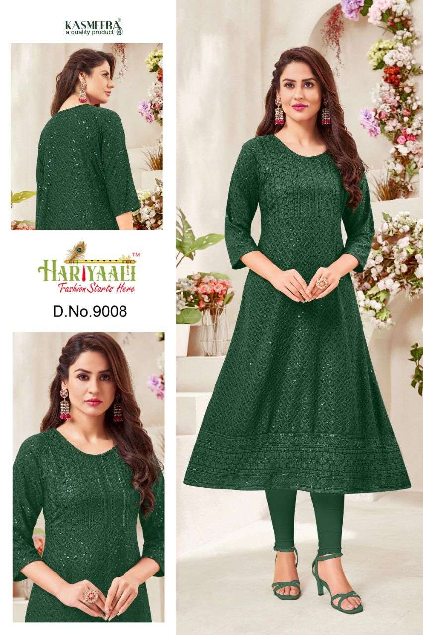 ALEENA BY HARIYAALI 9001 TO 9010 SERIES DESIGNER STYLISH FANCY COLORFUL BEAUTIFUL PARTY WEAR & ETHNIC WEAR COLLECTION PURE RAYON KURTIS AT WHOLESALE PRICE