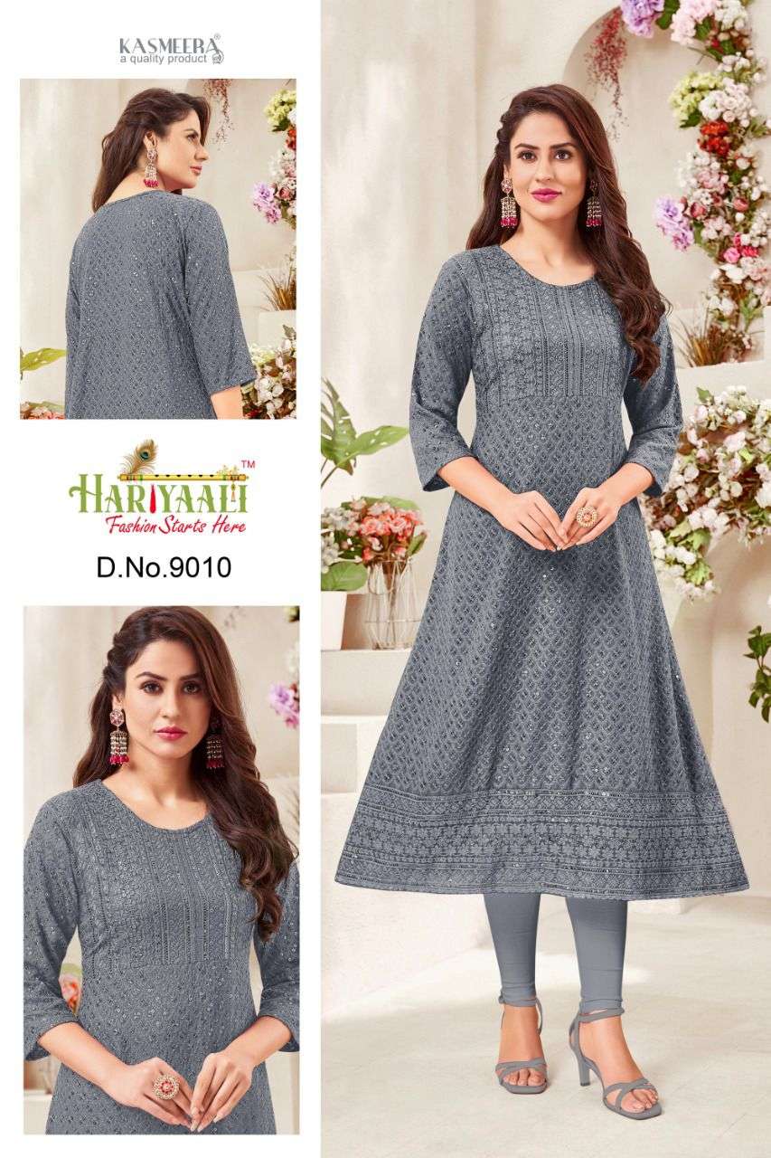 ALEENA BY HARIYAALI 9001 TO 9010 SERIES DESIGNER STYLISH FANCY COLORFUL BEAUTIFUL PARTY WEAR & ETHNIC WEAR COLLECTION PURE RAYON KURTIS AT WHOLESALE PRICE