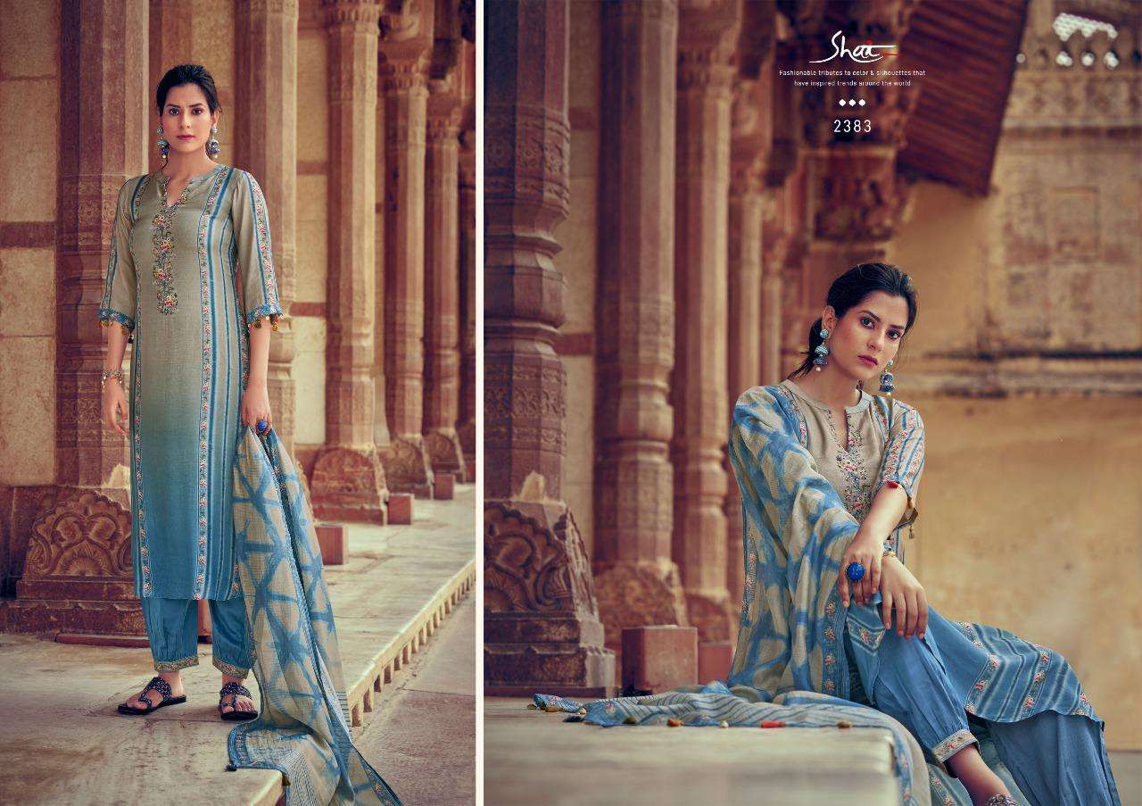 PARWAAZ BY SHAI 2381 TO 2386 SERIES BEAUTIFUL SUITS COLORFUL STYLISH FANCY CASUAL WEAR & ETHNIC WEAR PURE SILK DRESSES AT WHOLESALE PRICE
