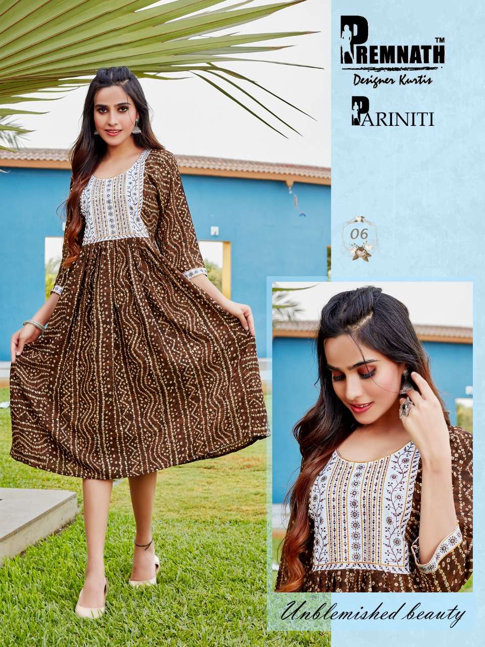 PARINITI BY PREMNATH 01 TO 06 SERIES DESIGNER STYLISH FANCY COLORFUL BEAUTIFUL PARTY WEAR & ETHNIC WEAR COLLECTION RAYON PRINT KURTIS AT WHOLESALE PRICE