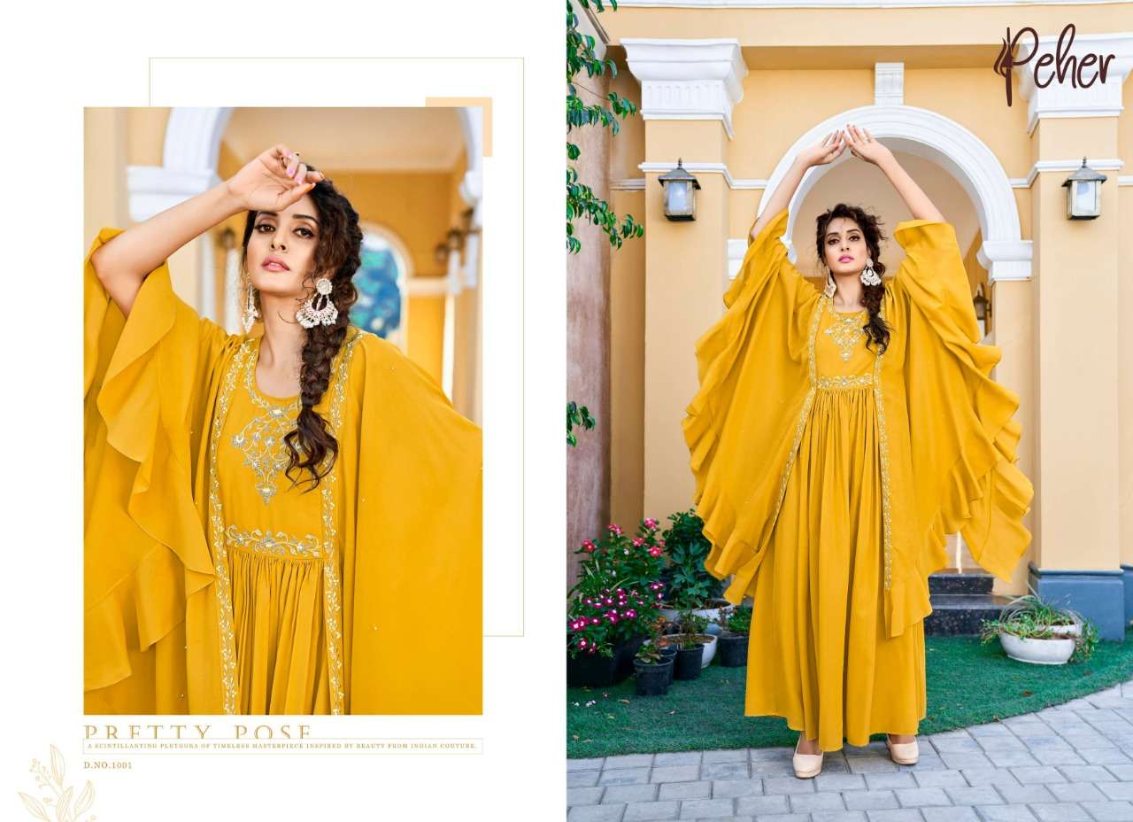 LIMELIGHT BY FASHID WHOLESALE 1001 TO 1005 SERIES BEAUTIFUL STYLISH FANCY COLORFUL CASUAL WEAR & ETHNIC WEAR HEAVY GEORGETTE GOWNS AT WHOLESALE PRICE