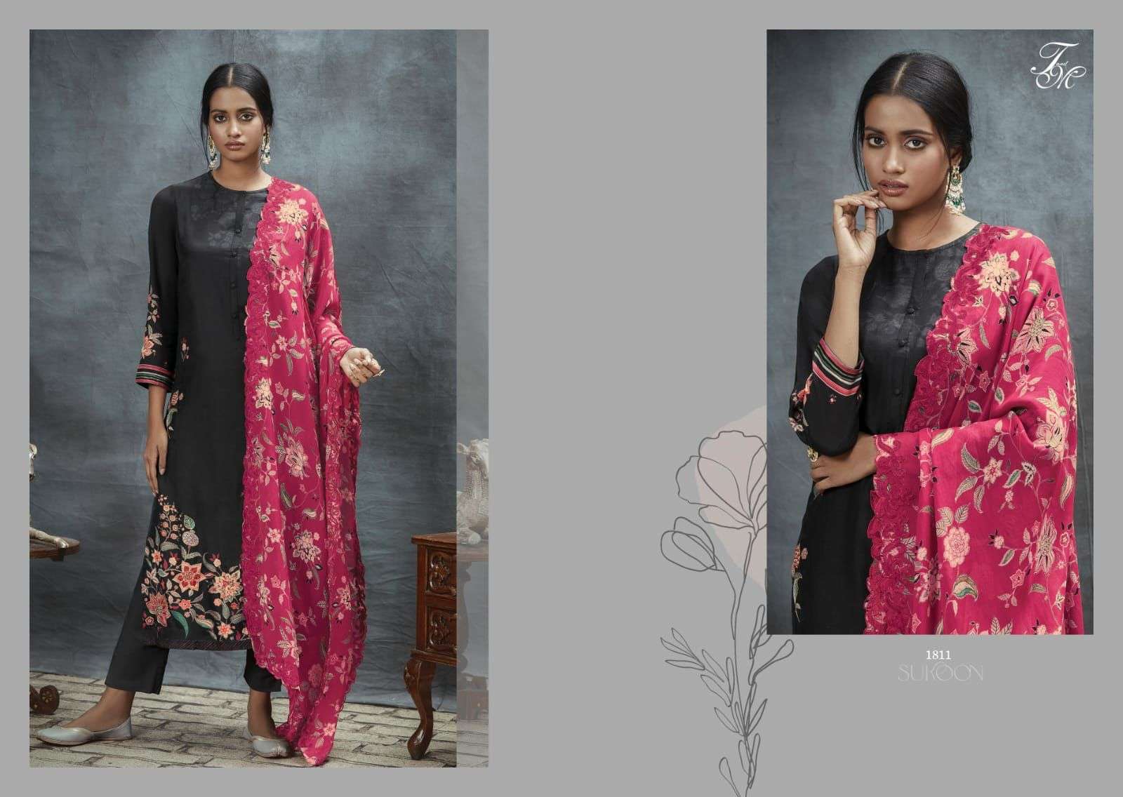 SUKOON BY T AND M DESIGNER STUDIO BEAUTIFUL SUITS COLORFUL STYLISH FANCY CASUAL WEAR & ETHNIC WEAR SILK DIGITAL PRINT DRESSES AT WHOLESALE PRICE