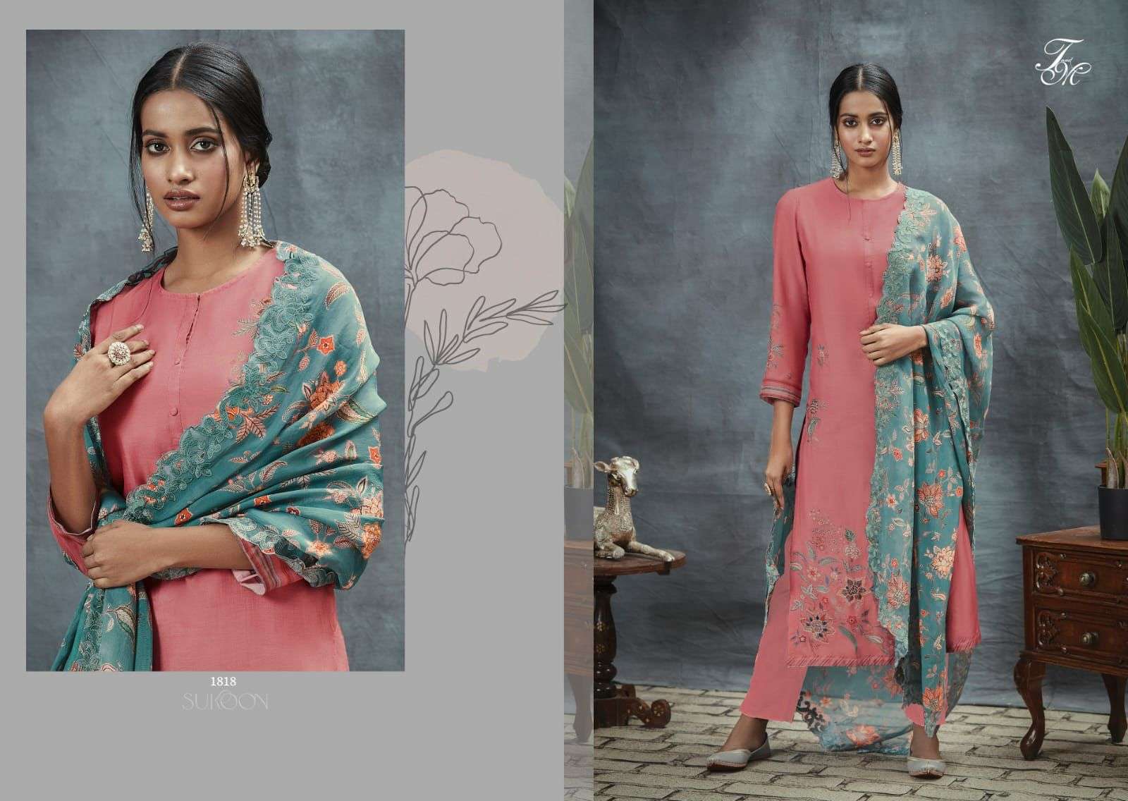 SUKOON BY T AND M DESIGNER STUDIO BEAUTIFUL SUITS COLORFUL STYLISH FANCY CASUAL WEAR & ETHNIC WEAR SILK DIGITAL PRINT DRESSES AT WHOLESALE PRICE