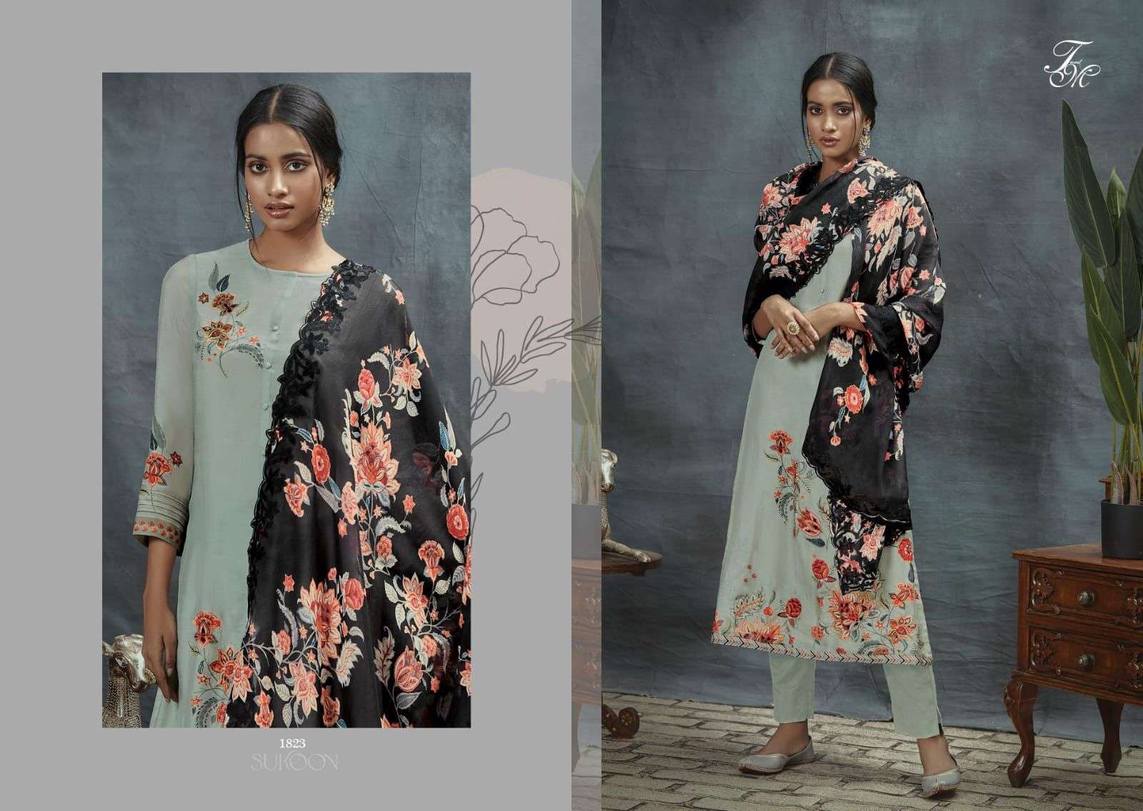 SUKOON BY T AND M DESIGNER STUDIO BEAUTIFUL SUITS COLORFUL STYLISH FANCY CASUAL WEAR & ETHNIC WEAR SILK DIGITAL PRINT DRESSES AT WHOLESALE PRICE