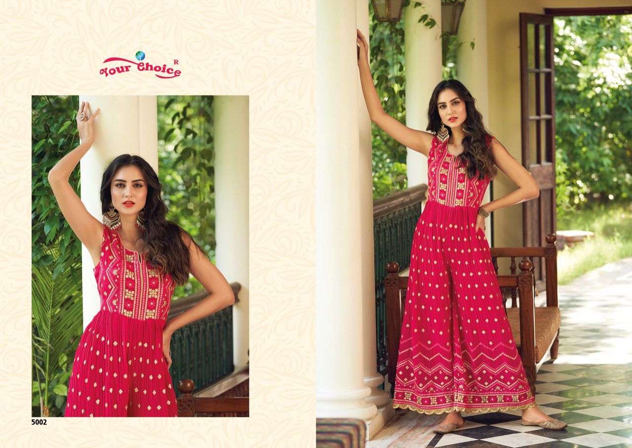 Jump Suit By Your Choice 5001 To 5006 Series Designer Stylish Fancy Colorful Beautiful Party Wear & Ethnic Wear Collection Georgette Jumpsuit At Wholesale Price