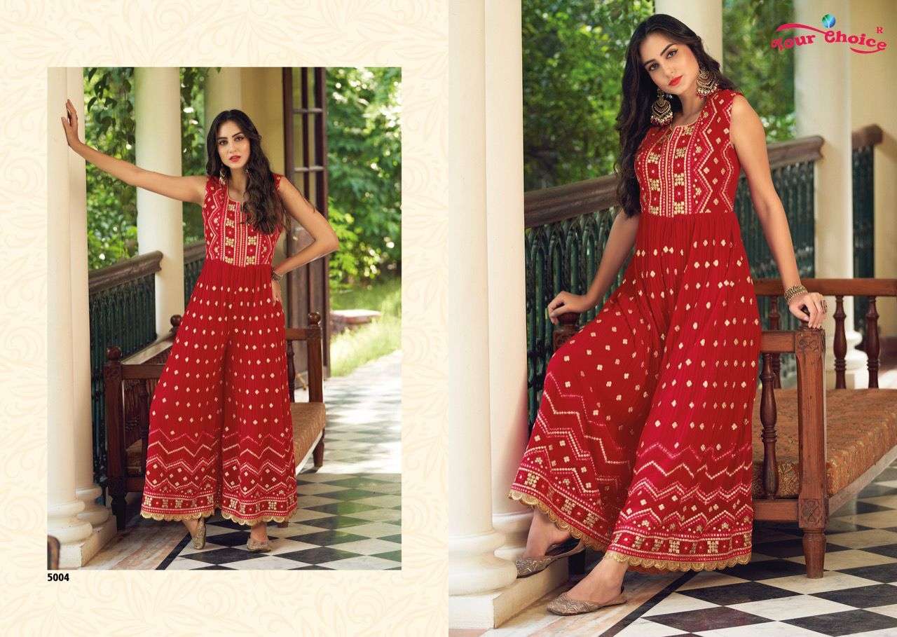 Jump Suit By Your Choice 5001 To 5006 Series Designer Stylish Fancy Colorful Beautiful Party Wear & Ethnic Wear Collection Georgette Jumpsuit At Wholesale Price