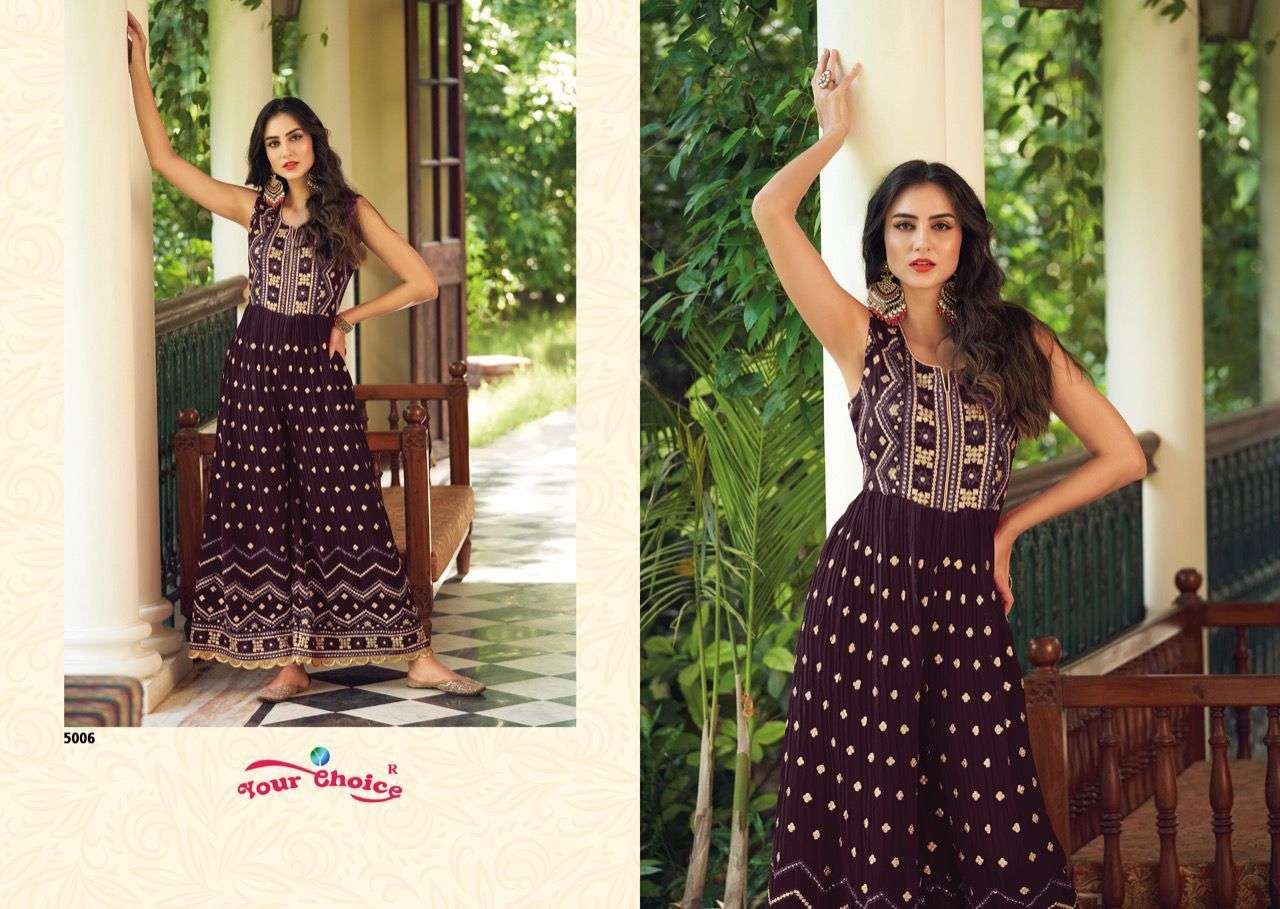 Jump Suit By Your Choice 5001 To 5006 Series Designer Stylish Fancy Colorful Beautiful Party Wear & Ethnic Wear Collection Georgette Jumpsuit At Wholesale Price