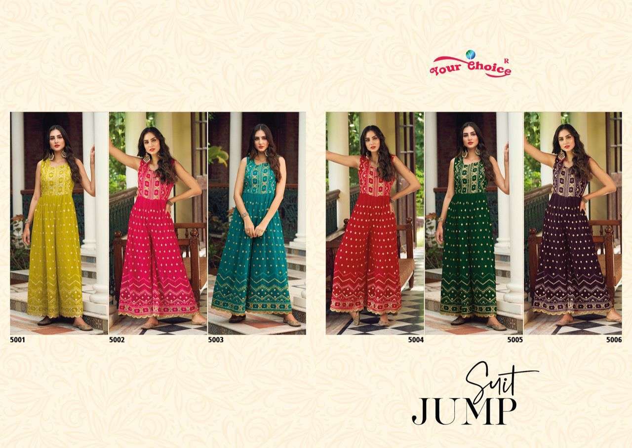 Jump Suit By Your Choice 5001 To 5006 Series Designer Stylish Fancy Colorful Beautiful Party Wear & Ethnic Wear Collection Georgette Jumpsuit At Wholesale Price