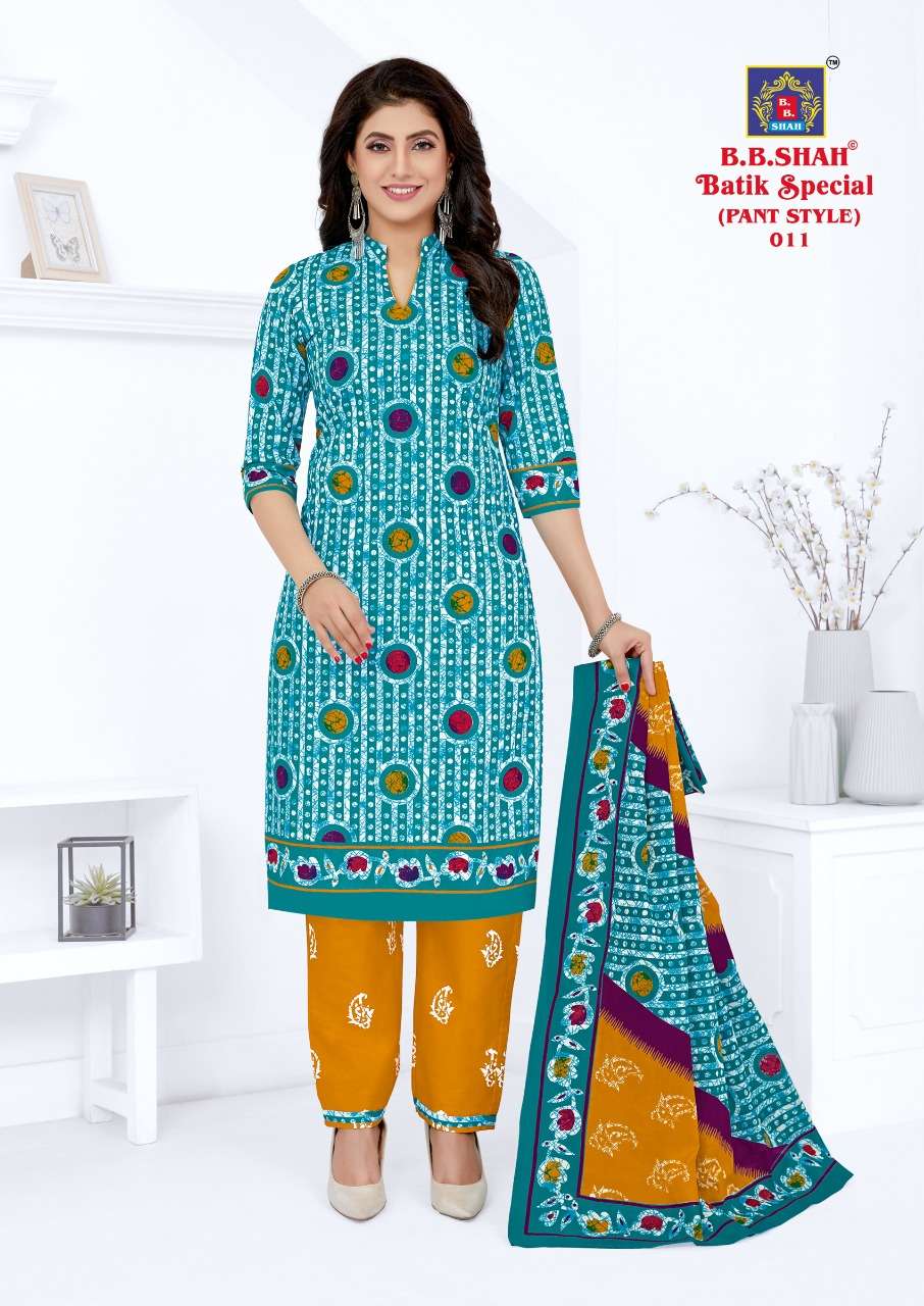 BATIK SPECIAL VOL-1 BY B B SHAH 001 TO 014 SERIES BEAUTIFUL SUITS COLORFUL STYLISH FANCY CASUAL WEAR & ETHNIC WEAR PURE COTTON PRINT DRESSES AT WHOLESALE PRICE