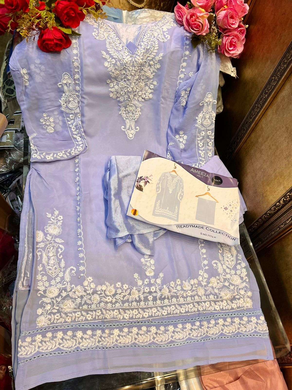 AMEEZA VOL-1 BY MEHBOOB TEX BEAUTIFUL PAKISTANI SUITS COLORFUL STYLISH FANCY CASUAL WEAR & ETHNIC WEAR FAUX GEORGETTE DRESSES AT WHOLESALE PRICE