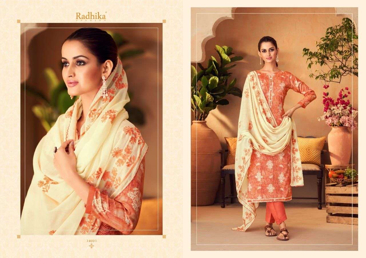 Blossom Vol-11 By Radhika Fashion 34001 To 34008 Series Beautiful Stylish Suits Fancy Colorful Casual Wear & Ethnic Wear & Ready To Wear Heavy Cotton Printed Dresses At Wholesale Price