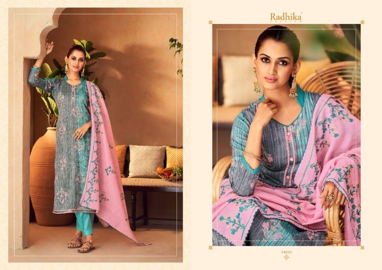 Blossom Vol-11 By Radhika Fashion 34001 To 34008 Series Beautiful Stylish Suits Fancy Colorful Casual Wear & Ethnic Wear & Ready To Wear Heavy Cotton Printed Dresses At Wholesale Price
