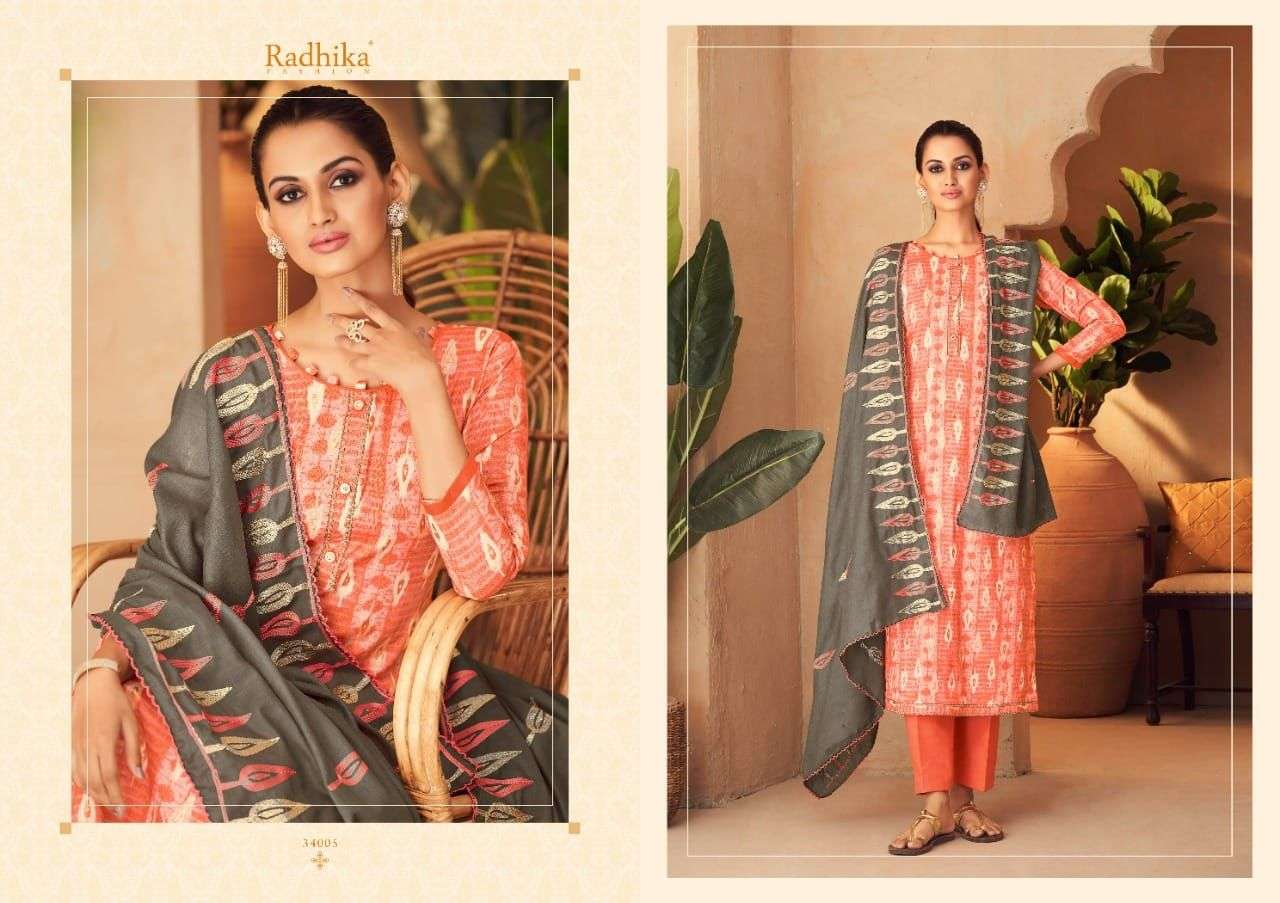 Blossom Vol-11 By Radhika Fashion 34001 To 34008 Series Beautiful Stylish Suits Fancy Colorful Casual Wear & Ethnic Wear & Ready To Wear Heavy Cotton Printed Dresses At Wholesale Price