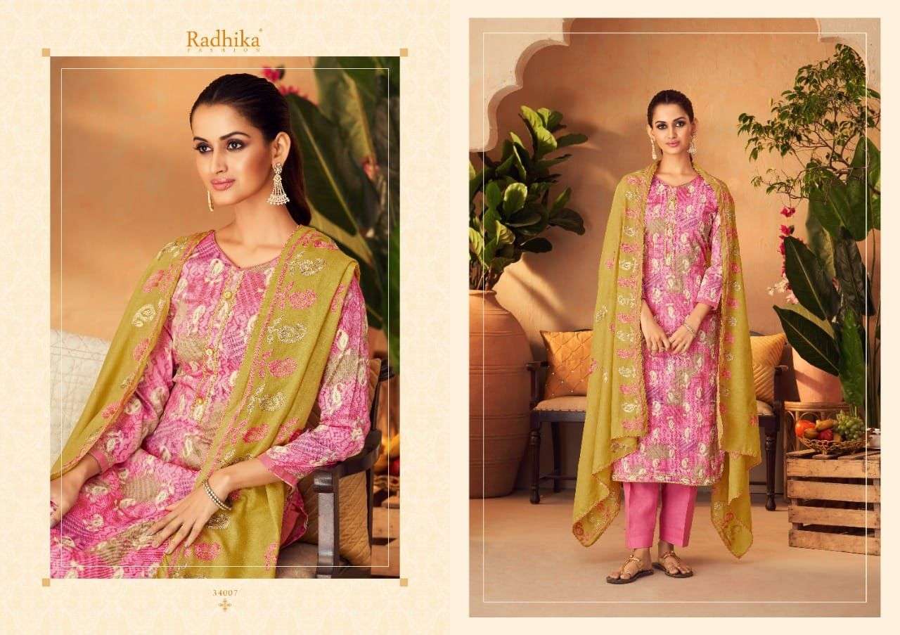 Blossom Vol-11 By Radhika Fashion 34001 To 34008 Series Beautiful Stylish Suits Fancy Colorful Casual Wear & Ethnic Wear & Ready To Wear Heavy Cotton Printed Dresses At Wholesale Price