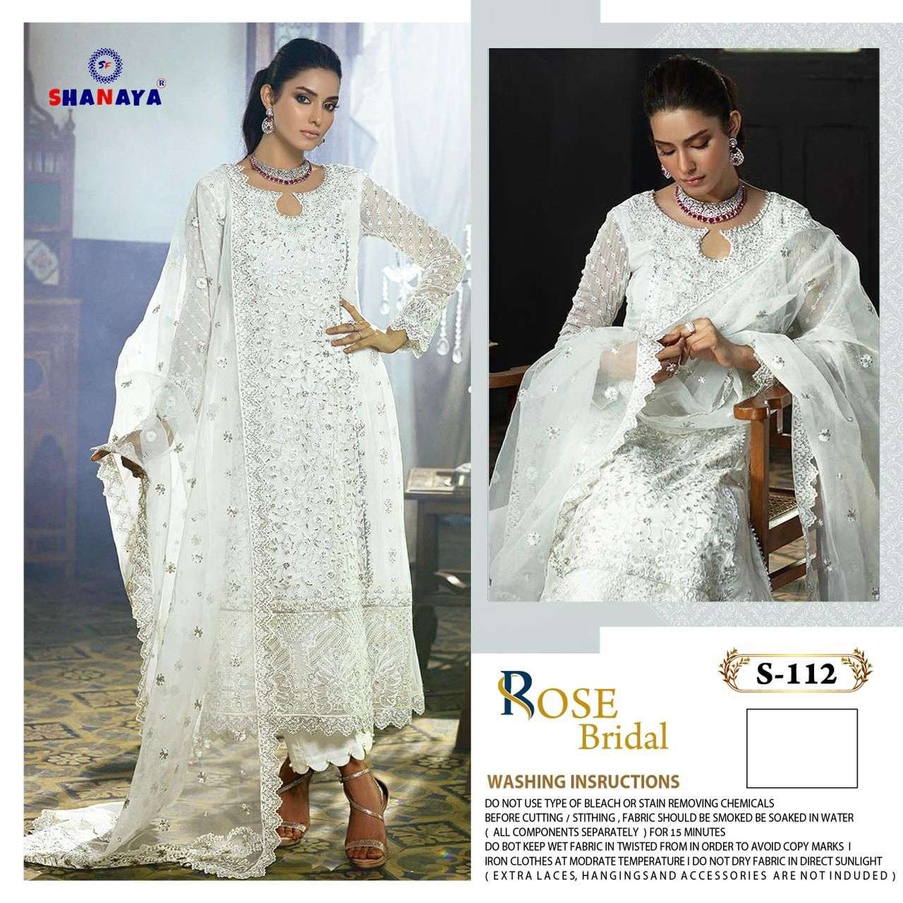 SHANAYA HIT DESIGN S-112 BY SHANAYA FASHION DESIGNER PAKISTANI SUITS BEAUTIFUL FANCY COLORFUL STYLISH PARTY WEAR & OCCASIONAL WEAR HEAVY FAUX GEORGETTE EMBROIDERED DRESSES AT WHOLESALE PRICE