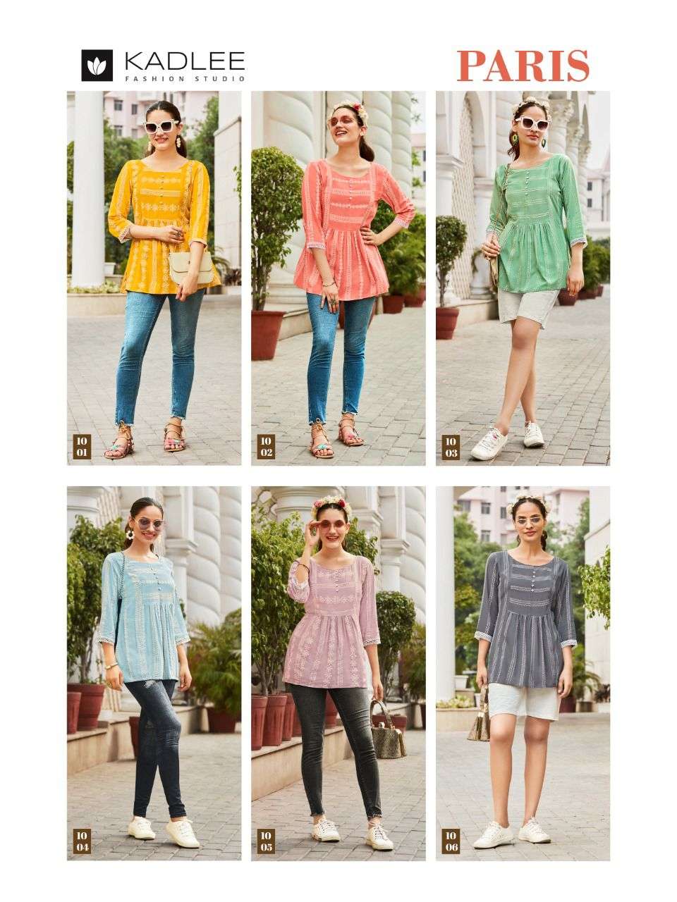 PARIS BY KADLEE 1001 TO 1006 SERIES BEAUTIFUL STYLISH FANCY COLORFUL CASUAL WEAR & ETHNIC WEAR HEAVY RAYON PRINT TOPS AT WHOLESALE PRICE