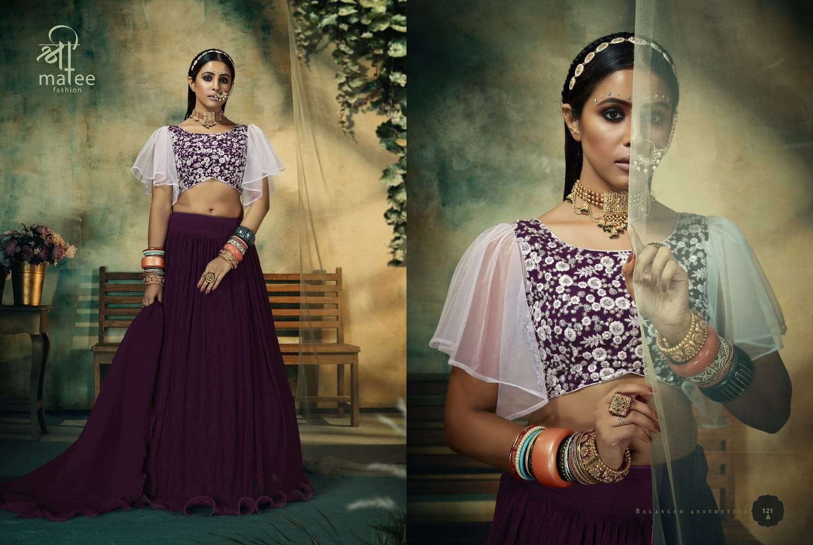 AAHANA BY SHREE MATEE FASHION 121 TO 124 SERIES DESIGNER BEAUTIFUL NAVRATRI COLLECTION OCCASIONAL WEAR & PARTY WEAR HEAVY FAUX GEORGETTE LEHENGAS AT WHOLESALE PRICE