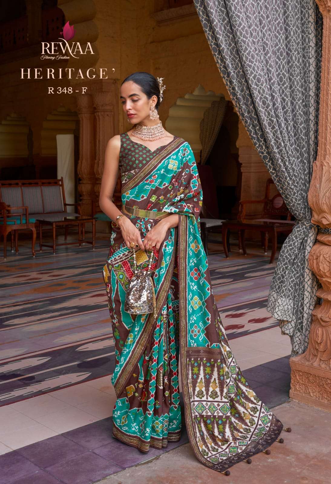 Heritage By Rewaa 348-A To 348-I Series Indian Traditional Wear Collection Beautiful Stylish Fancy Colorful Party Wear & Occasional Wear Pure Silk Sarees At Wholesale Price