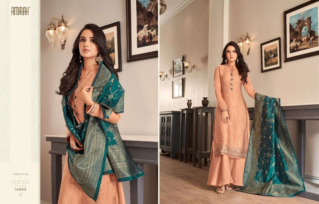SHRINGAR BY AMIRAH 16051 TO 16056 SERIES BEAUTIFUL SUITS COLORFUL STYLISH FANCY CASUAL WEAR & ETHNIC WEAR SATIN SILK DRESSES AT WHOLESALE PRICE