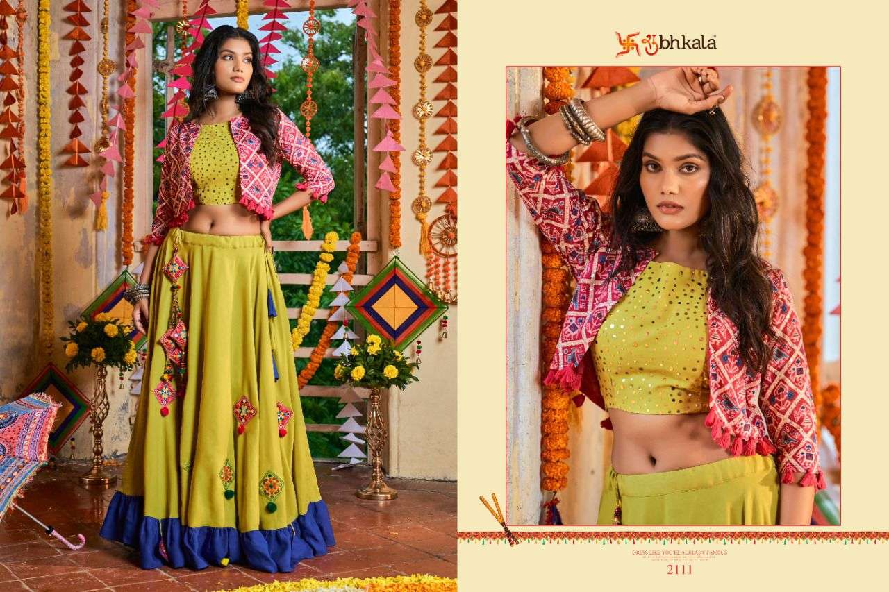 Raas Vol-4 By Shubhkala 2111 To 2119 Series Designer Beautiful Navratri Collection Occasional Wear & Party Wear Muslin Cotton/Silk Lehengas At Wholesale Price
