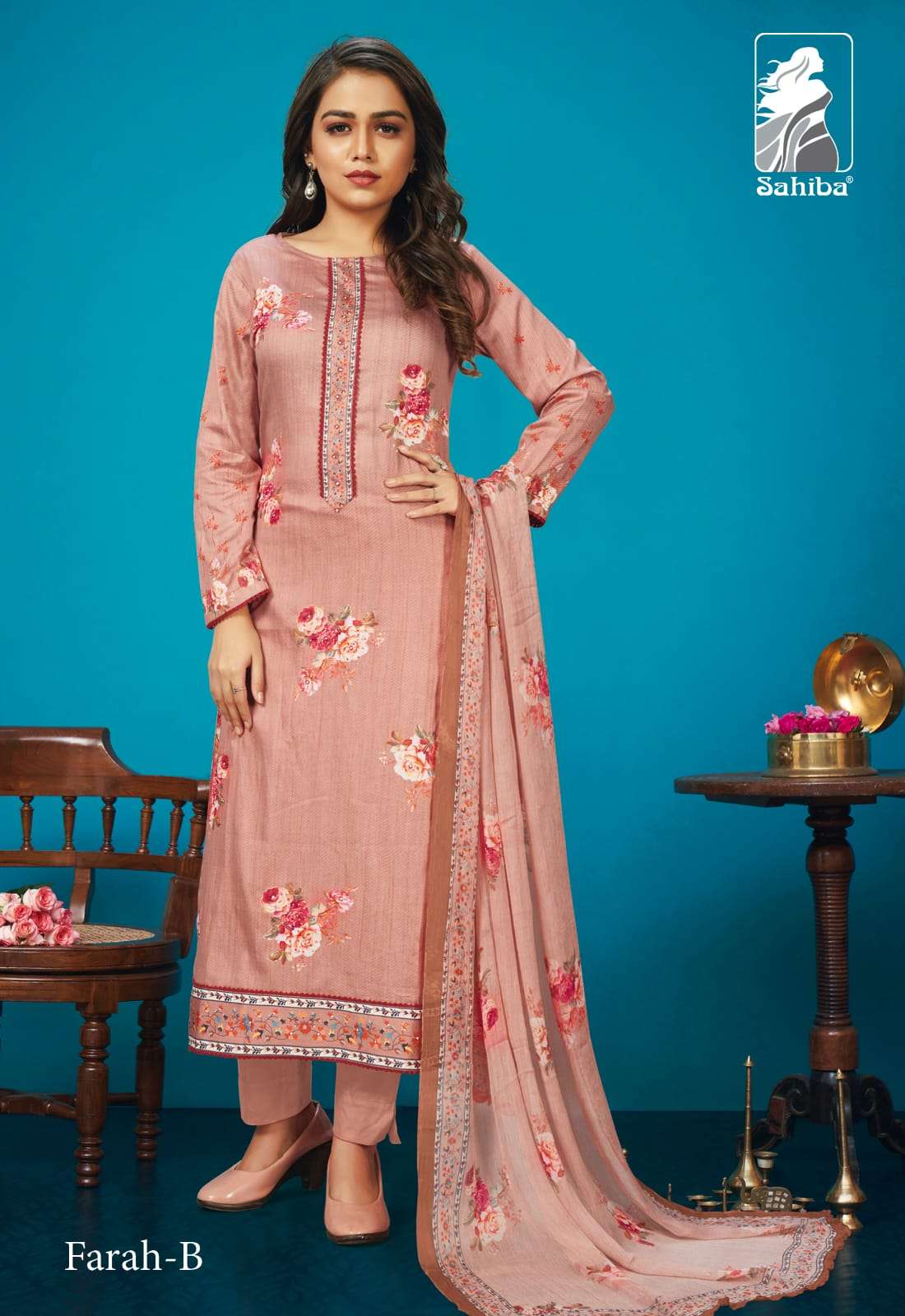 FARAH BY SAHIBA FABRICS A TO D SERIES BEAUTIFUL SUITS COLORFUL STYLISH FANCY CASUAL WEAR & ETHNIC WEAR COTTON SATIN PRINT DRESSES AT WHOLESALE PRICE